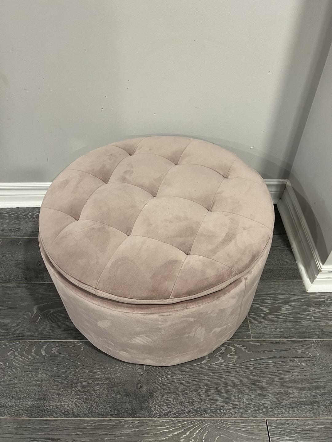 Pink Velvet & Tufted Storage Ottoman - photo 2