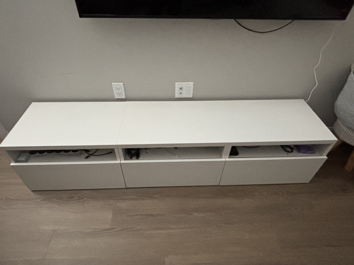 Ikea Besta TV Stand with 3 Drawers