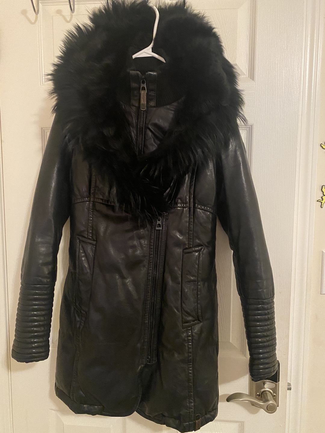 RUDSAK Black Faux Fur Trimmed Leather Jacket
