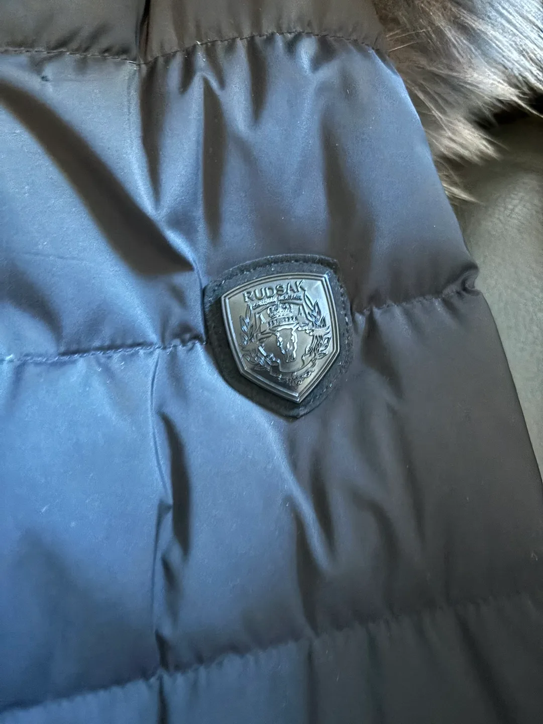 Rudsak Black Puffer Jacket with Fur Hood image indicator(3)