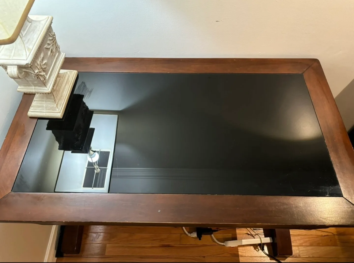 Brown Glass Top Desk image indicator(2)