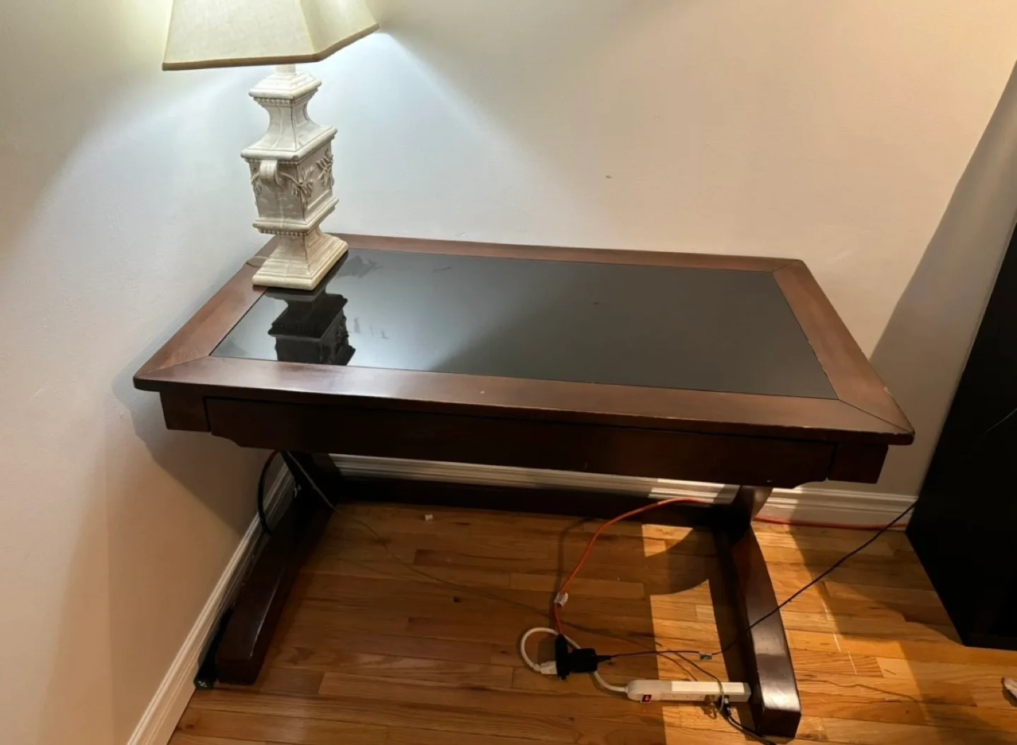 Brown Glass Top Desk image indicator(3)