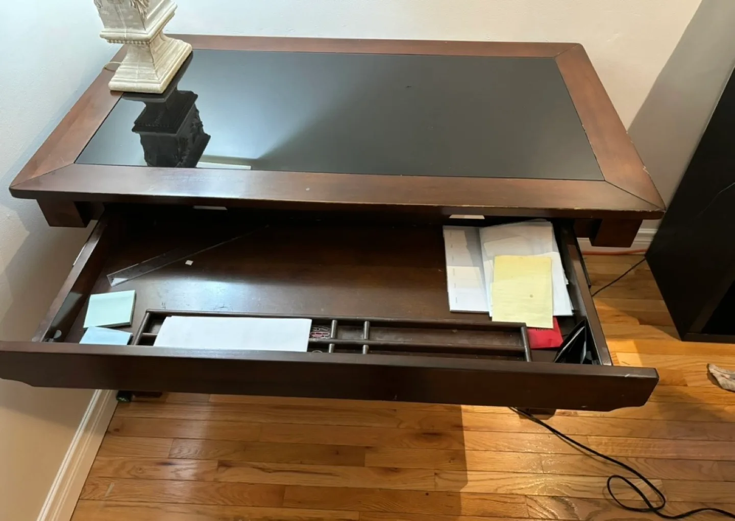 Brown Glass Top Desk thumbnail