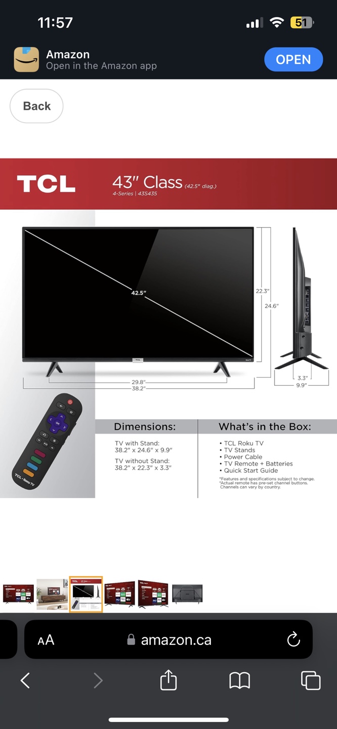 TV 43 inch hd 4k