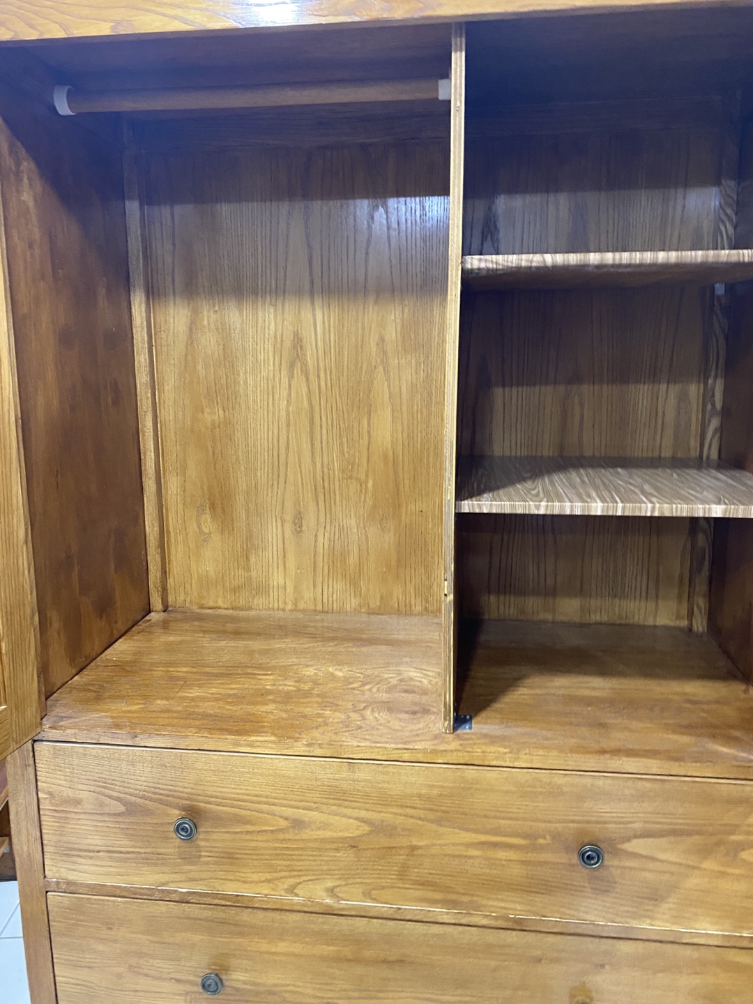 Solid Wood Armoire with three Drawers - photo 2