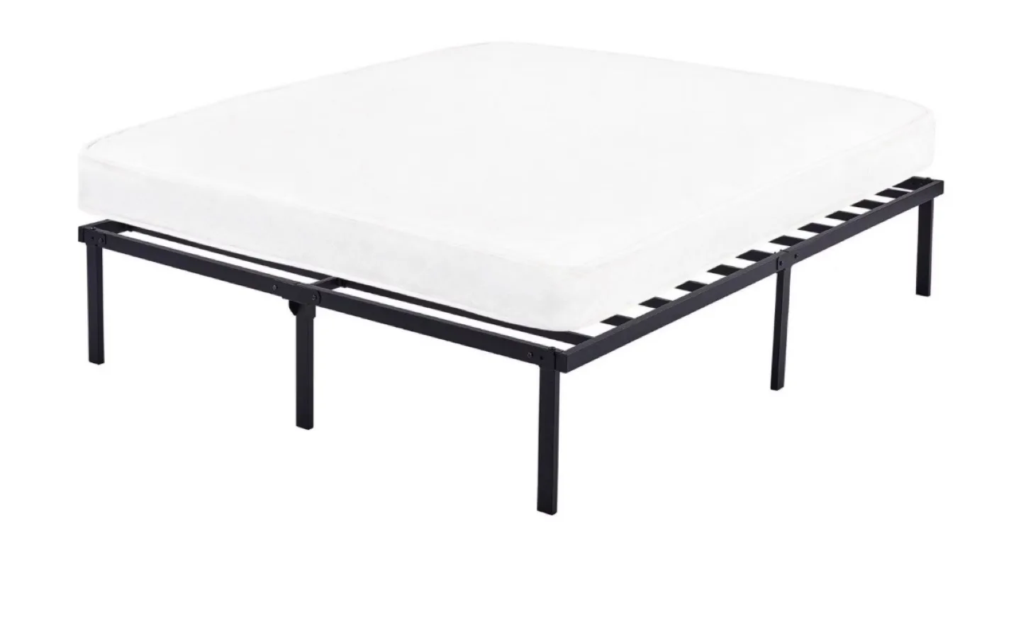 Queen Size Metal Bed Frame & Mattress thumbnail