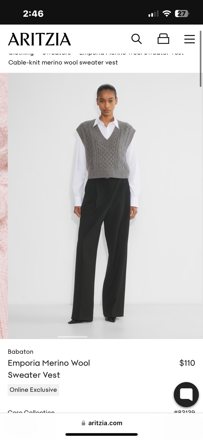 Aritzia Wool Sweater Vest (pink) - photo 2