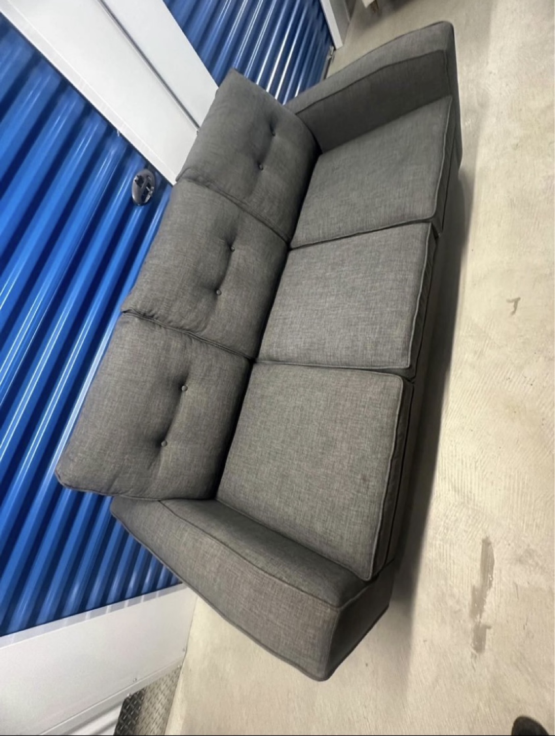 Grey Fabric Couch Sofa - photo 2