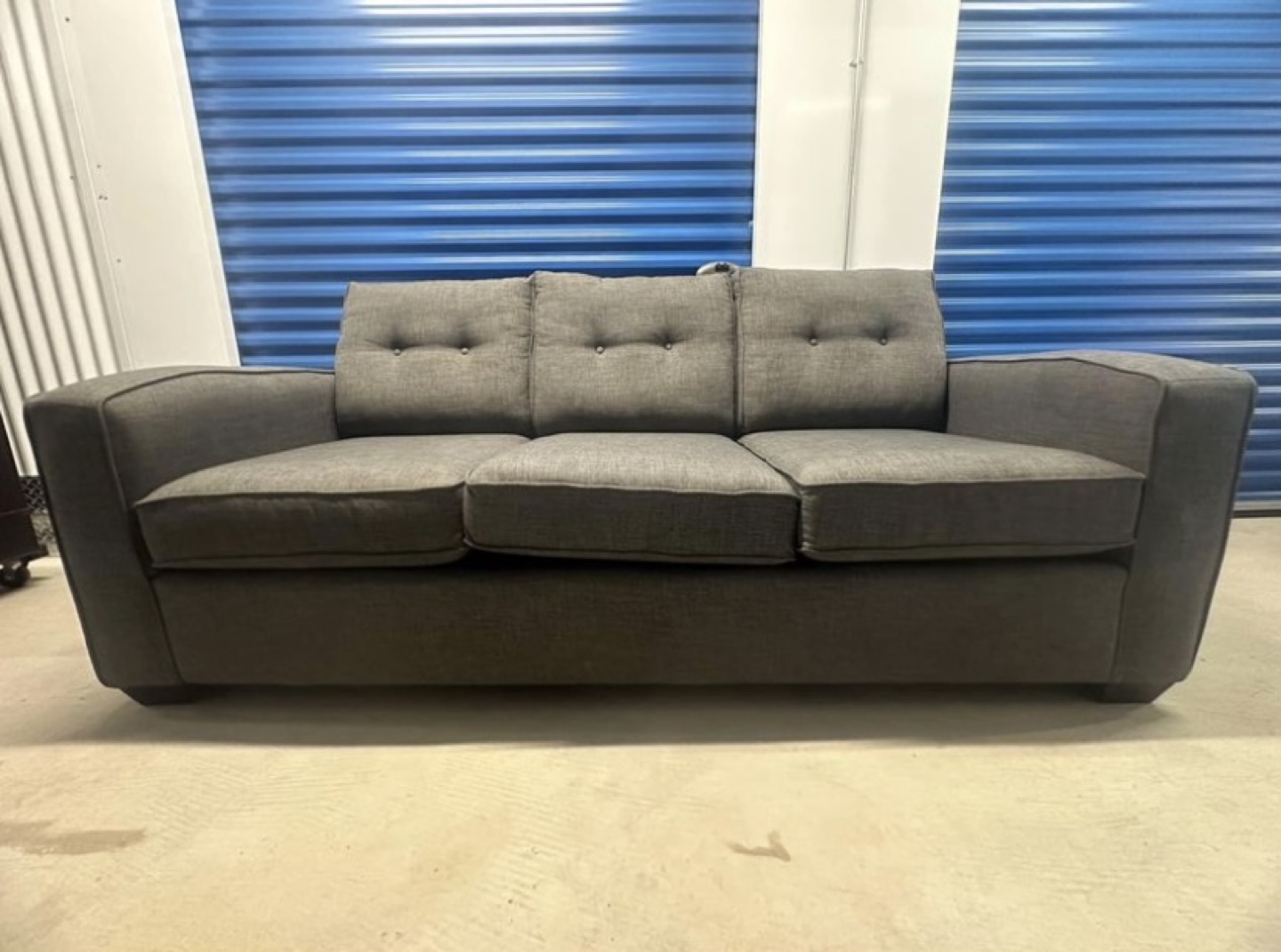 Grey Fabric Couch Sofa - photo 3