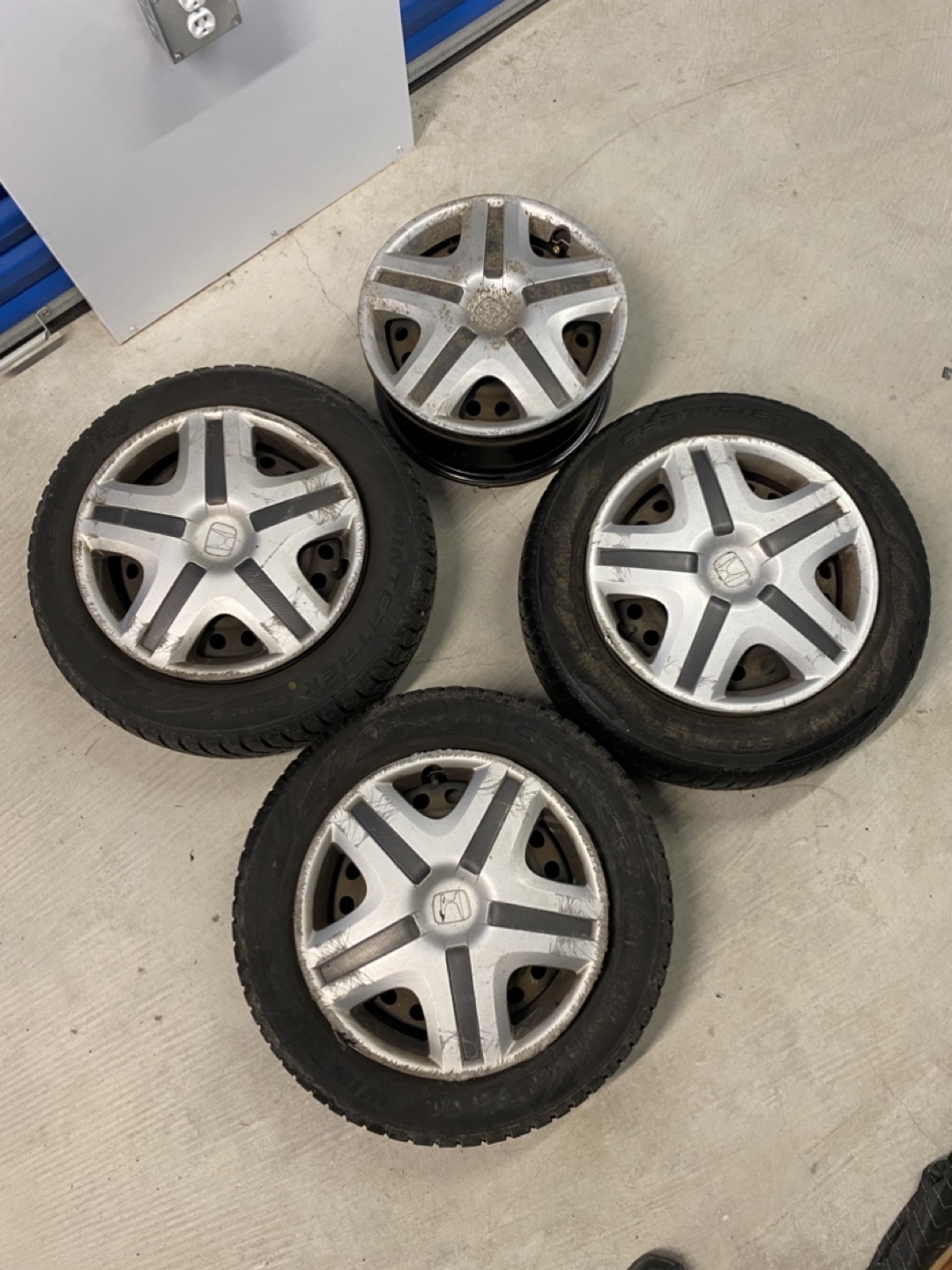 Honda Fit Wheels $15 EACH With Hub Caps, 3 Tires & Lug Nuts