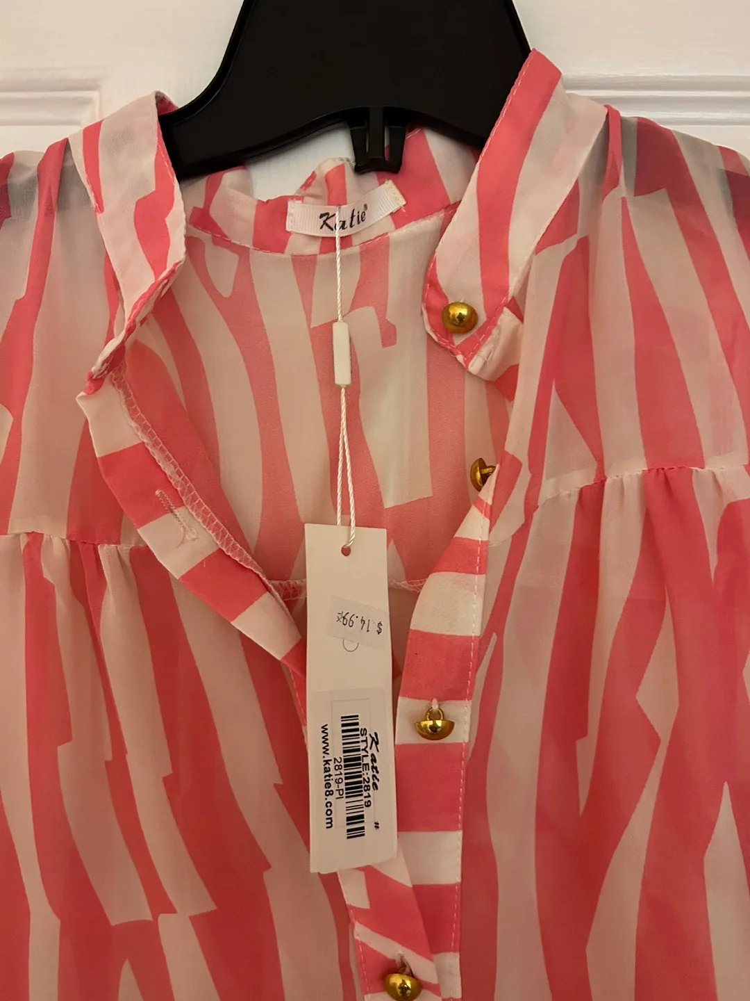 Pink and White Striped Blouse image indicator(2)