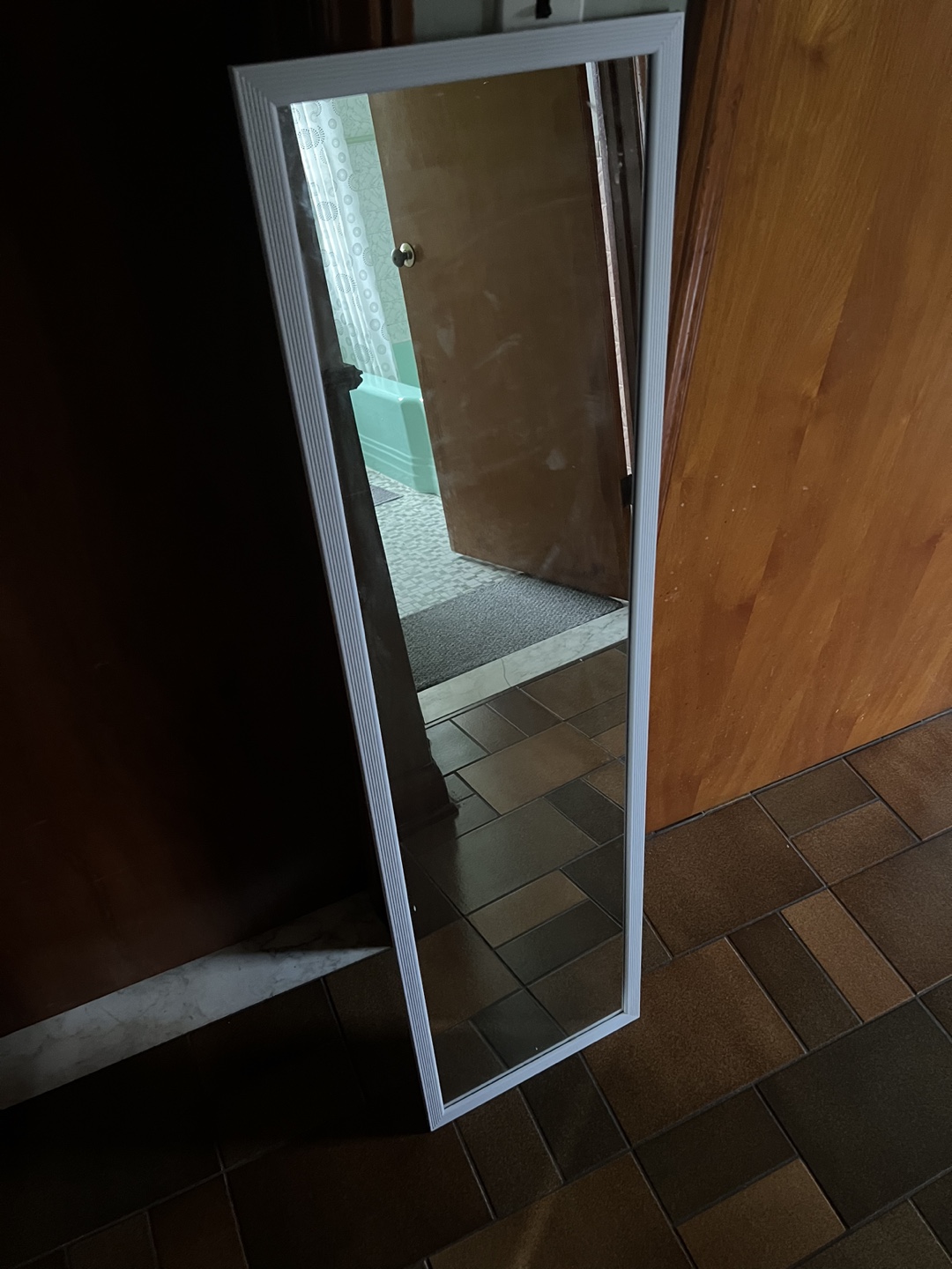 Full-length Mirror with White Frame