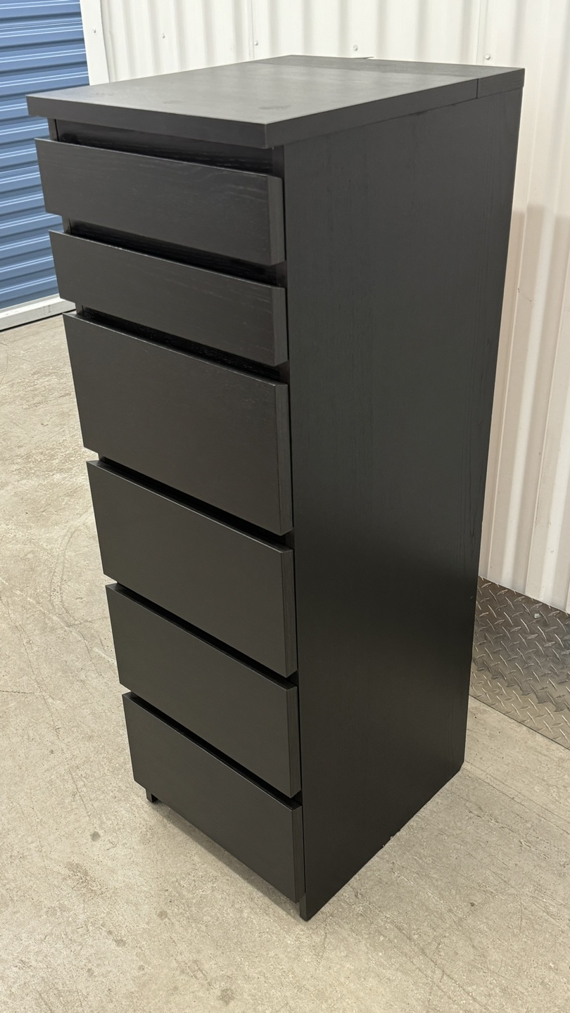 IKEA MALM Tall Dresser BALCK  6 Shelves. - photo 3