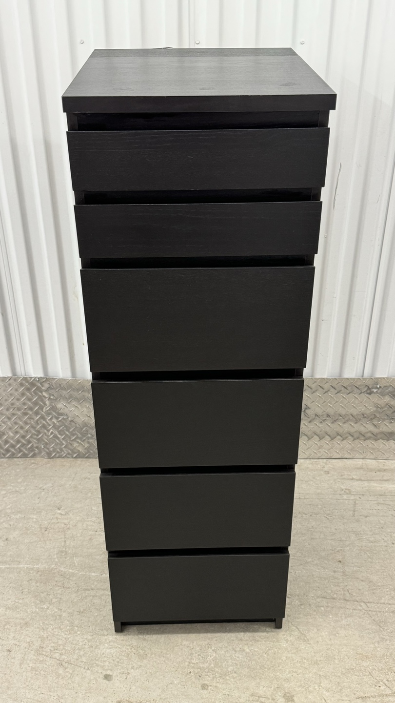 IKEA MALM Tall Dresser BALCK  6 Shelves.