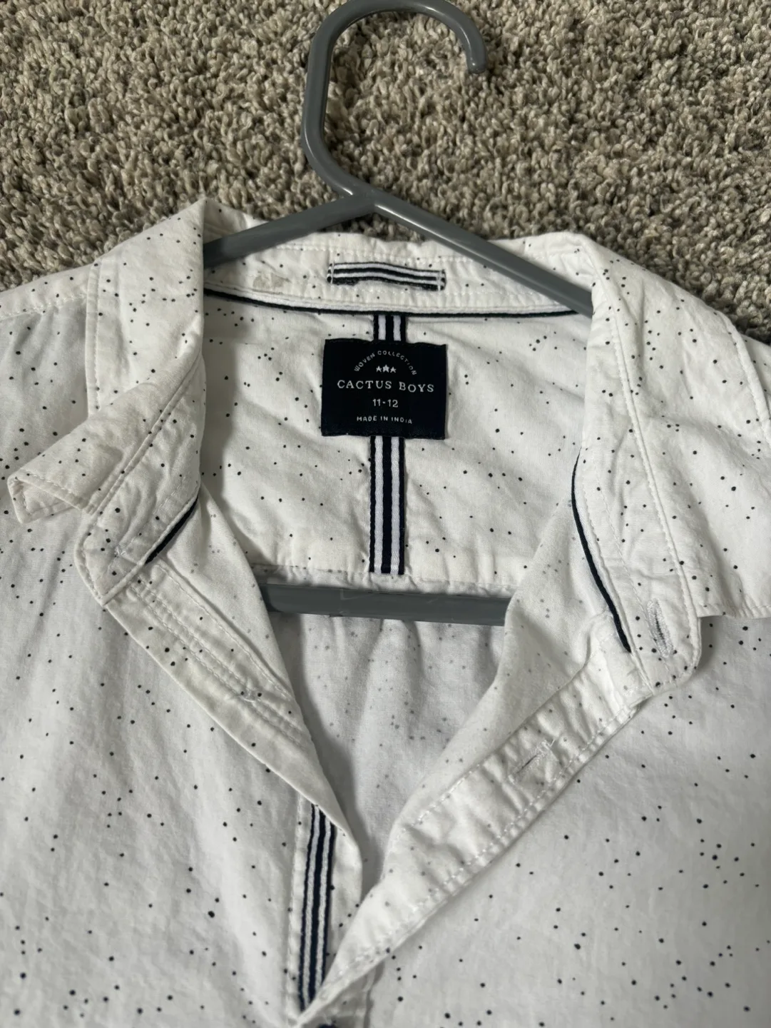 Boys White Long Sleeve Button Up Shirt