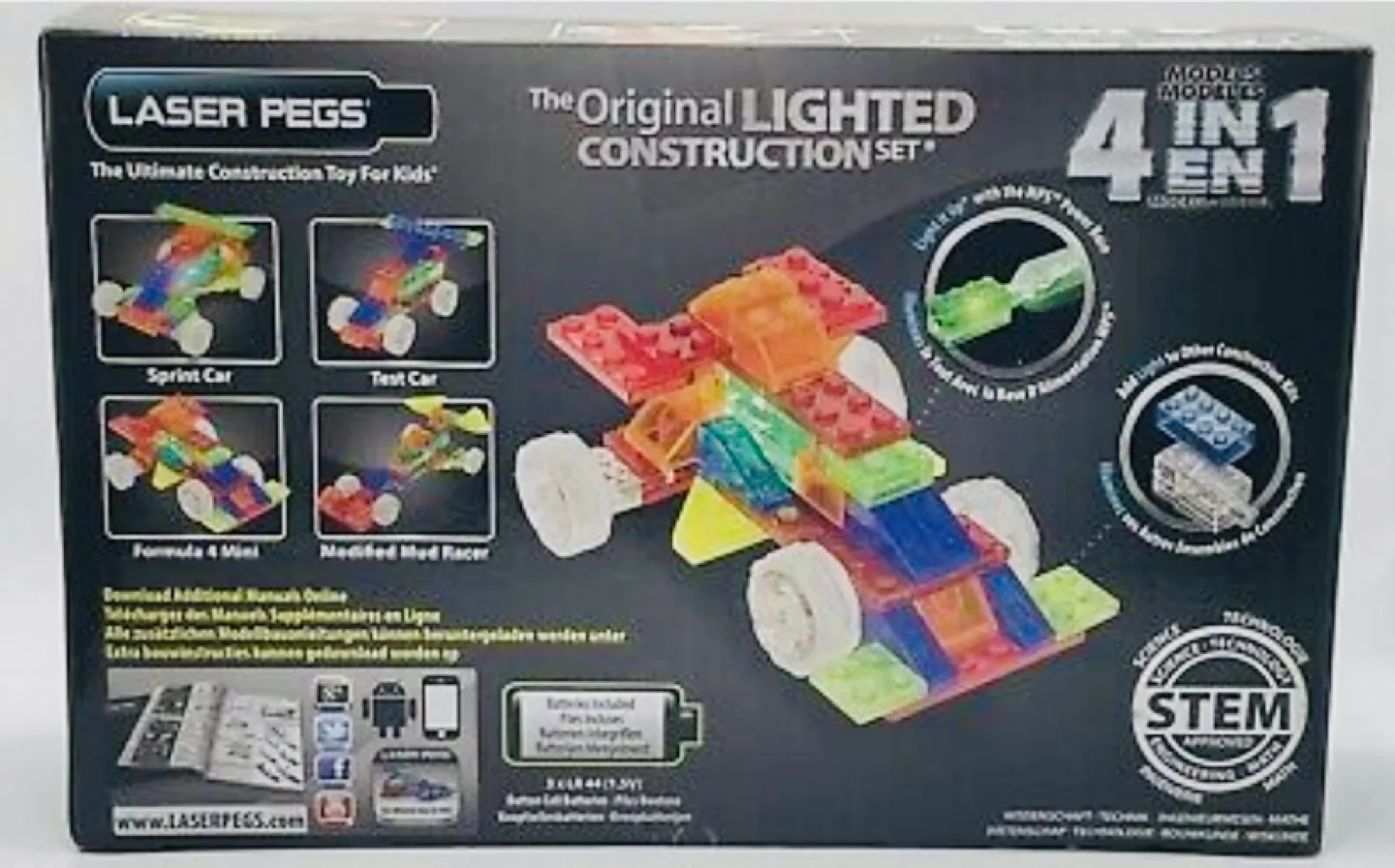 Laser Pegs Light It Up 4-in-1 Cars Building Set image indicator(4)