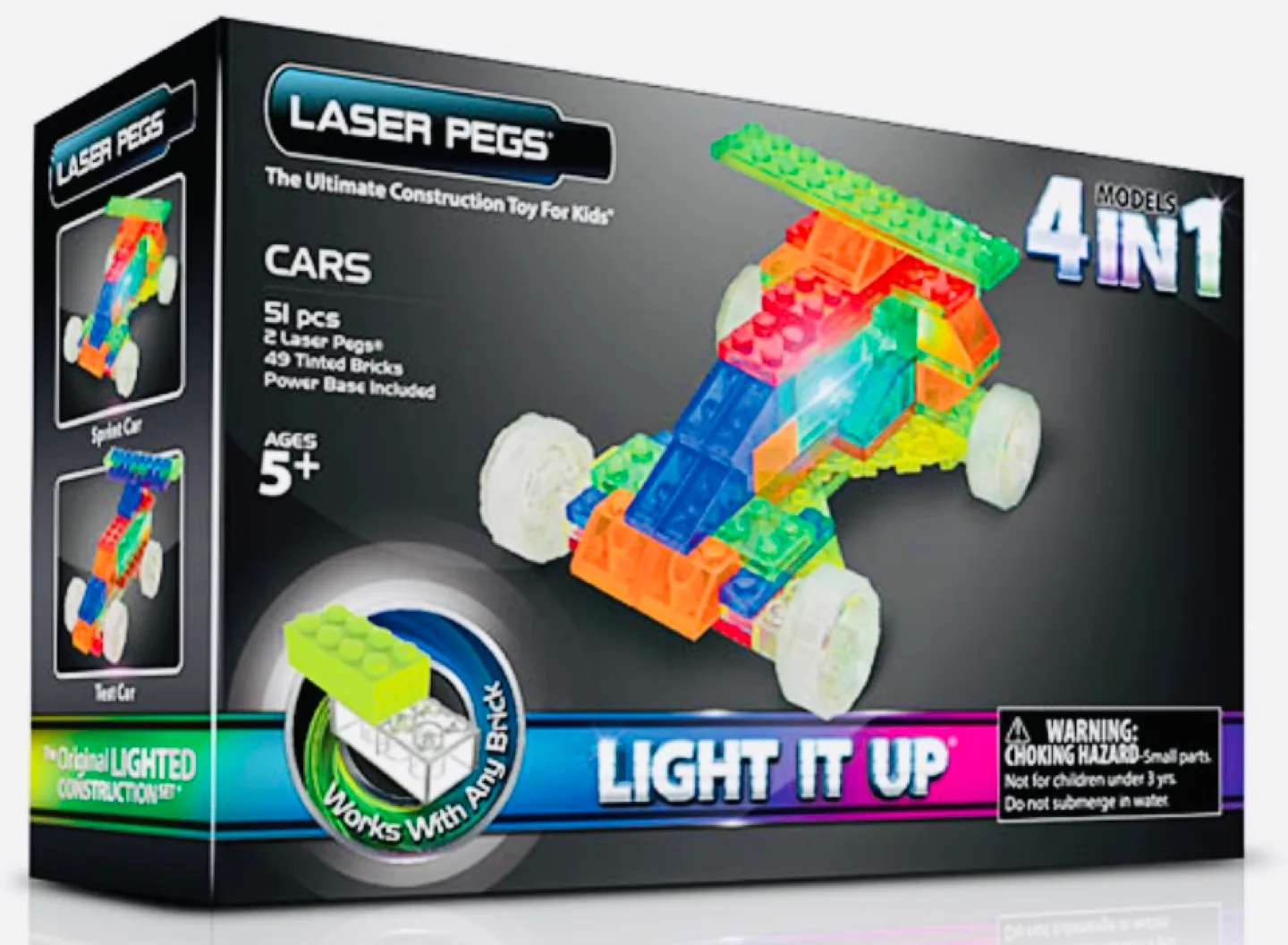 Laser Pegs Light It Up 4-in-1 Cars Building Set image indicator(3)