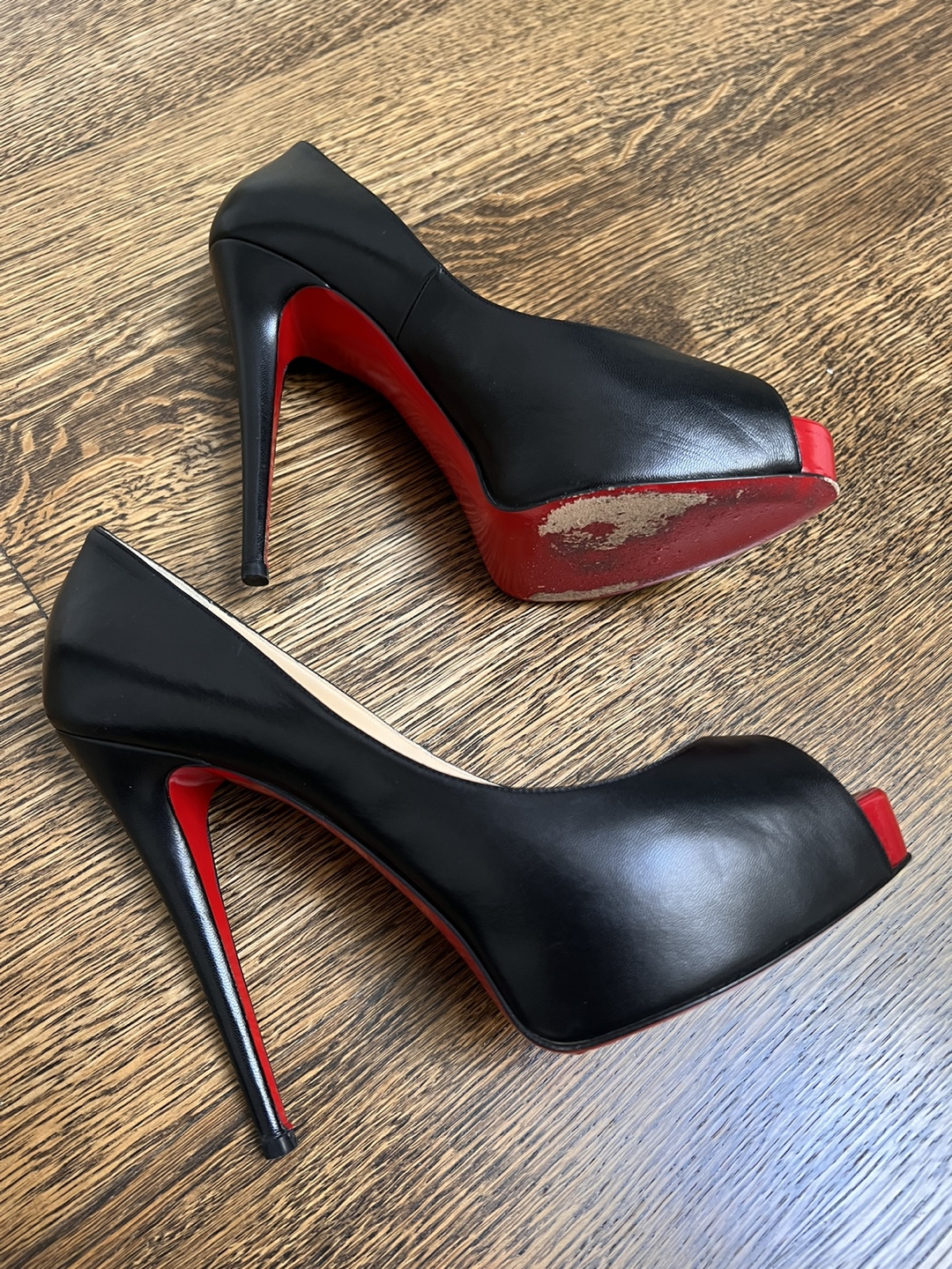 Christian Louboutin Black Peep Toe Heels - photo 3