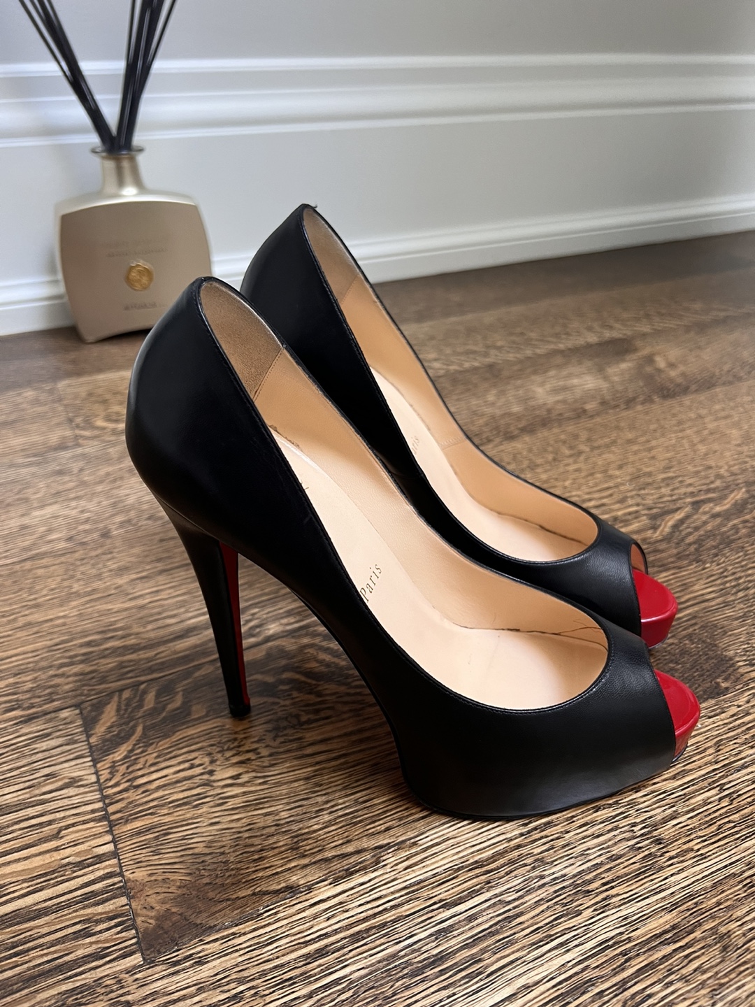 Christian Louboutin Black Peep Toe Heels - photo 4