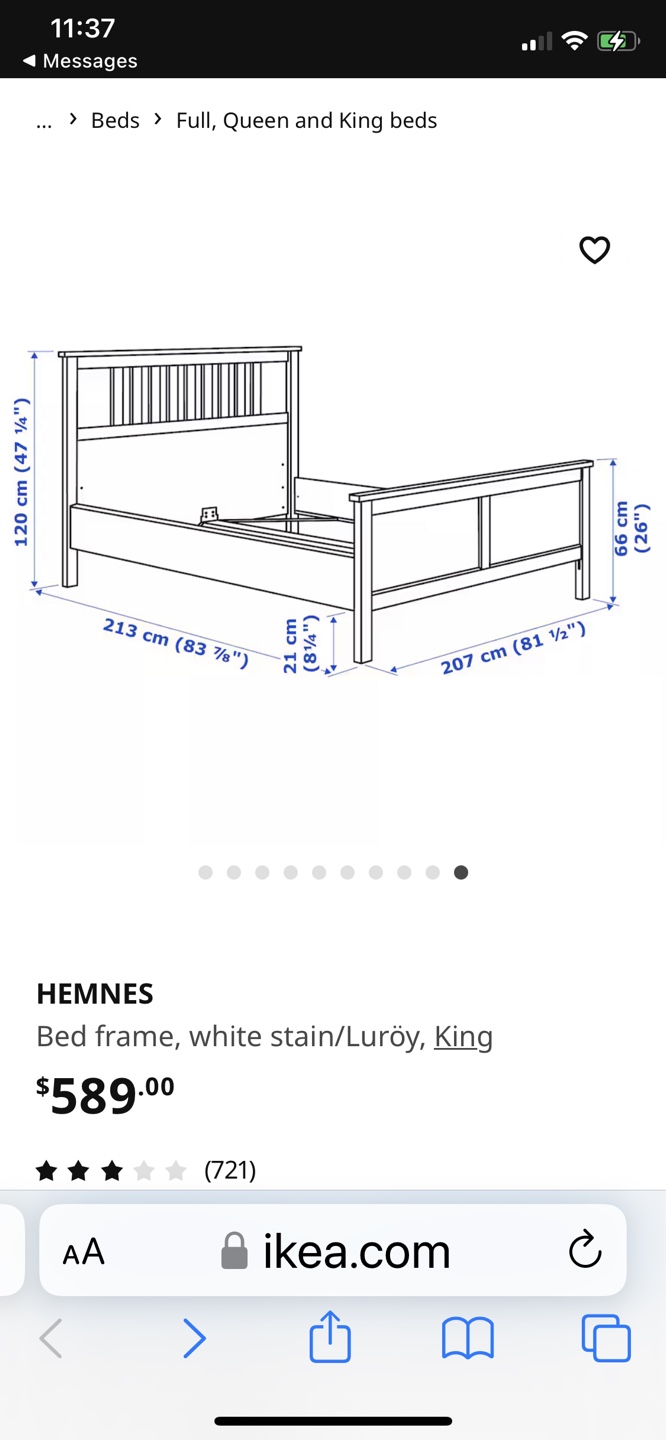 IKEA HEMNES King Size Bed Frame - photo 3