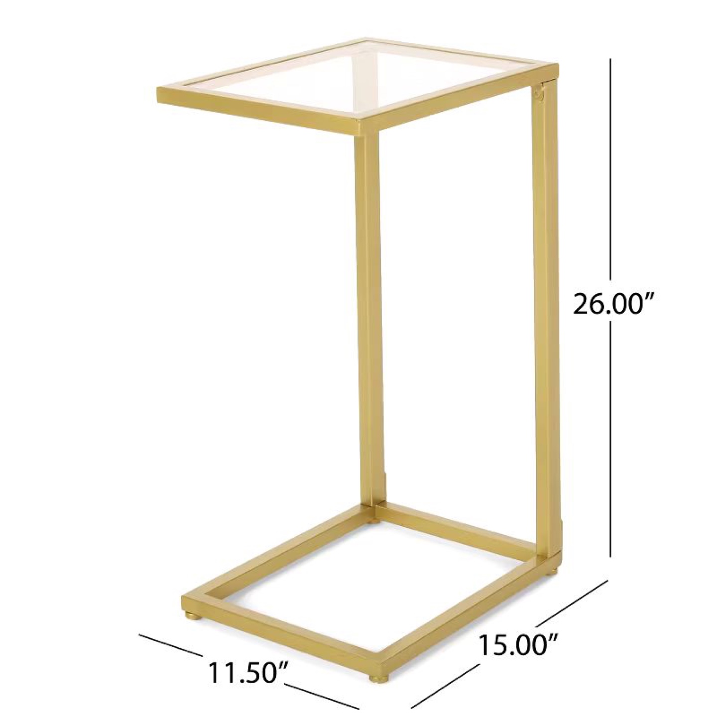 Set of 2 Gold Metal C-Shaped End Tables