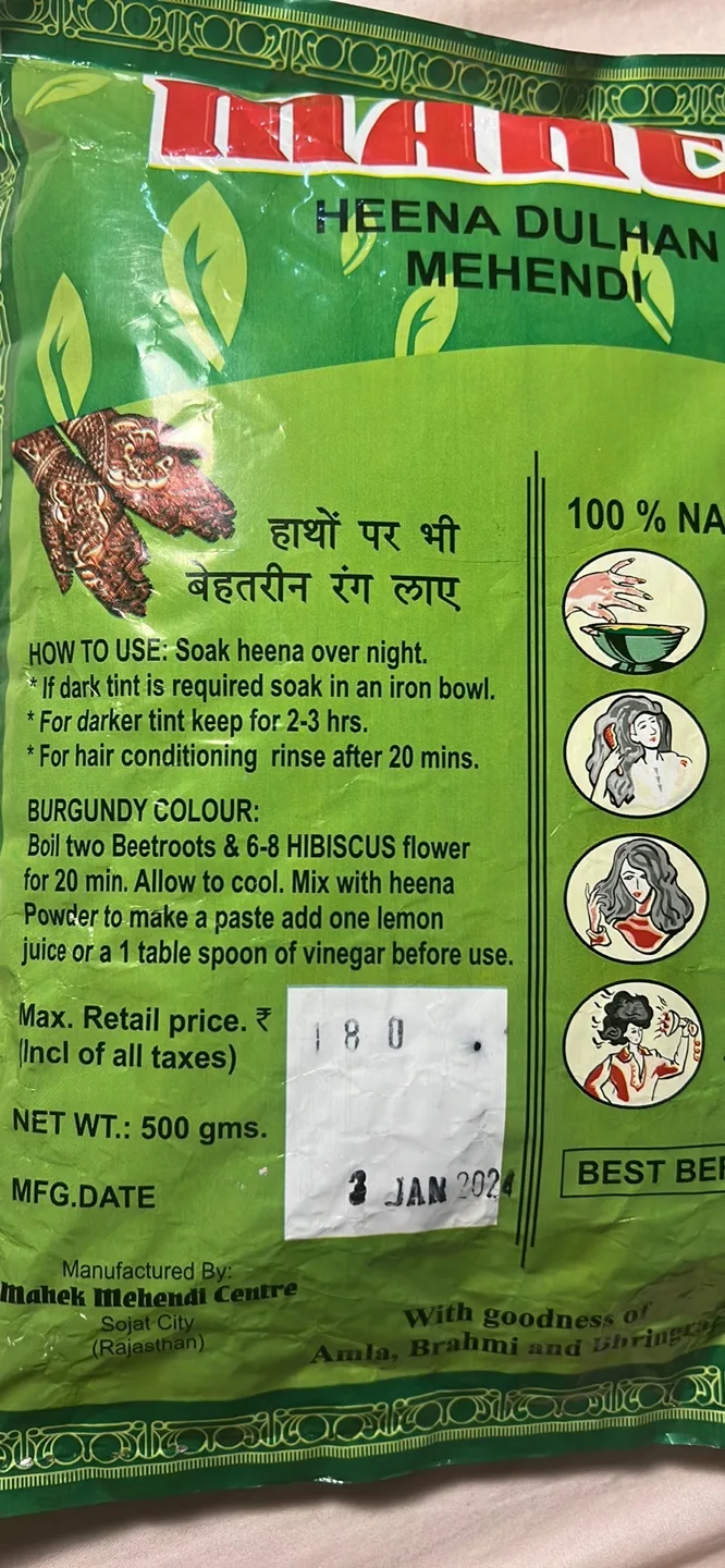 100 Natural Mehndi 500g image indicator(3)