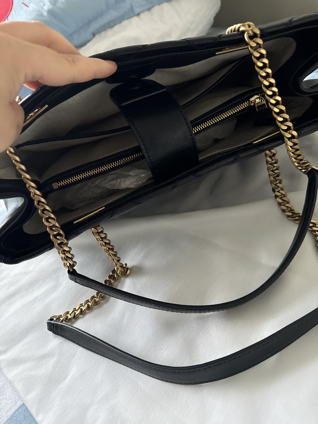 Tory Burch Black Quilted Leather Tote Bag - photo 4