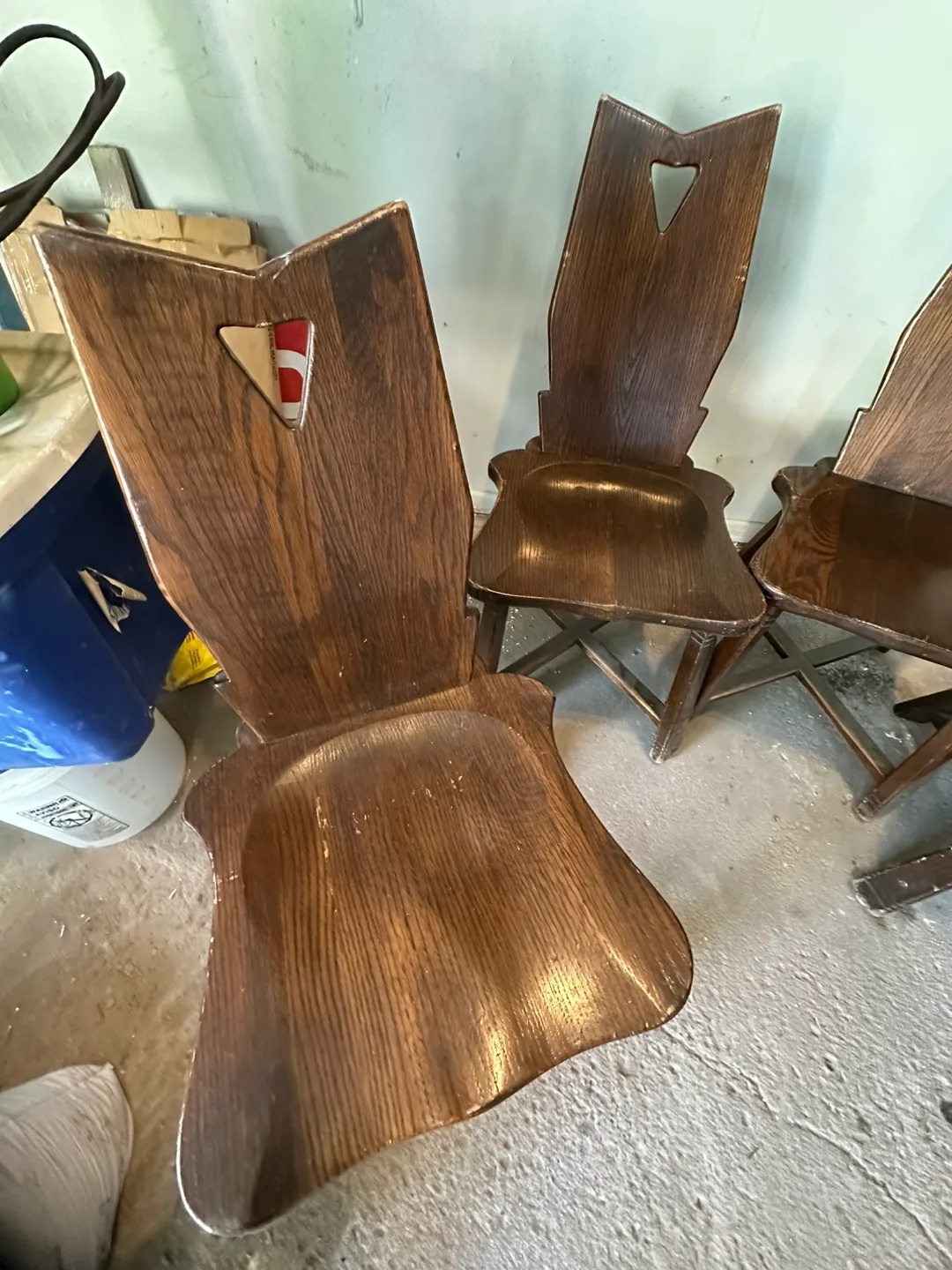 Set of 4 Antique Wooden Chairs image indicator(3)