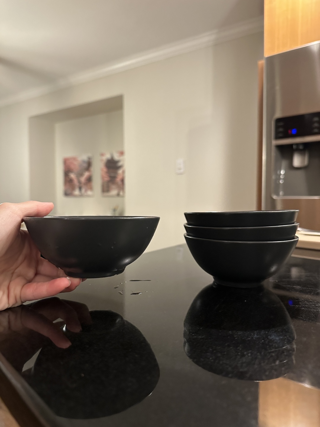 Set of 4 Black Bowls