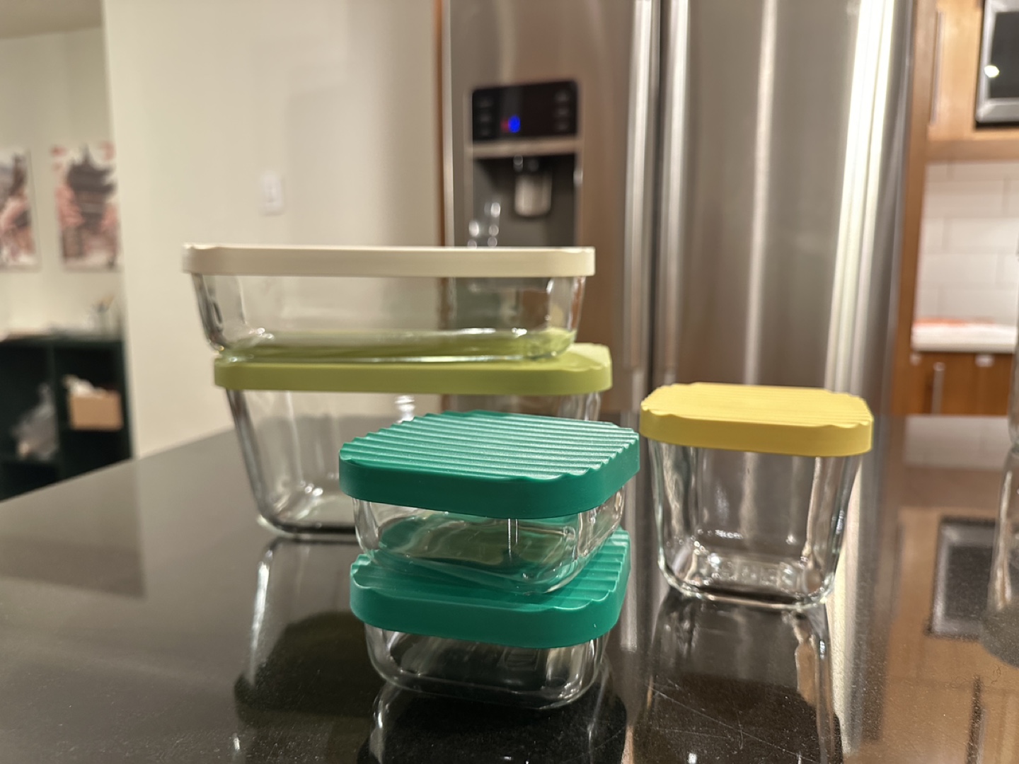 Set of glass Storage Containers with Lids