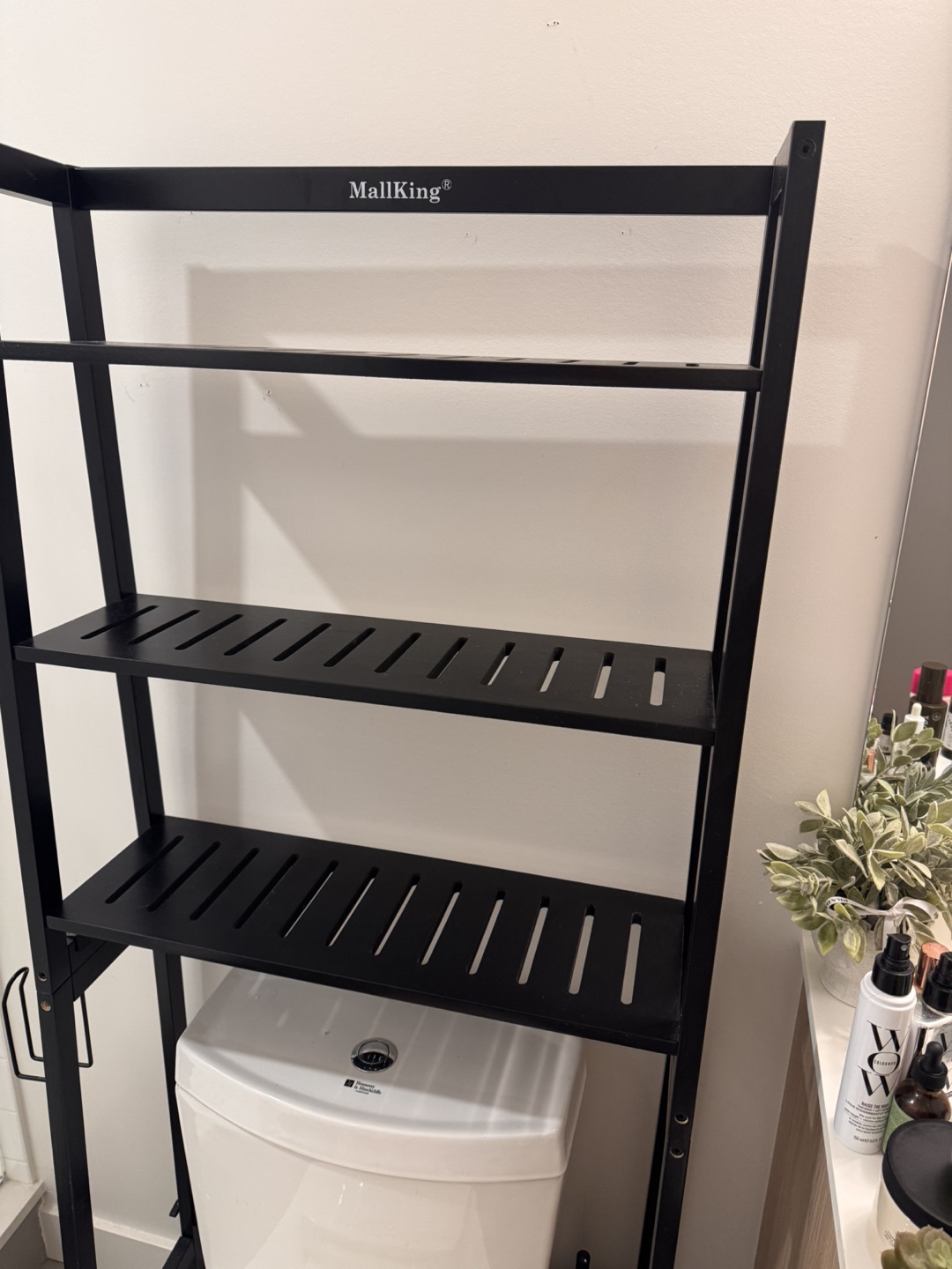 Black Over-the-Toilet Storage Shelf