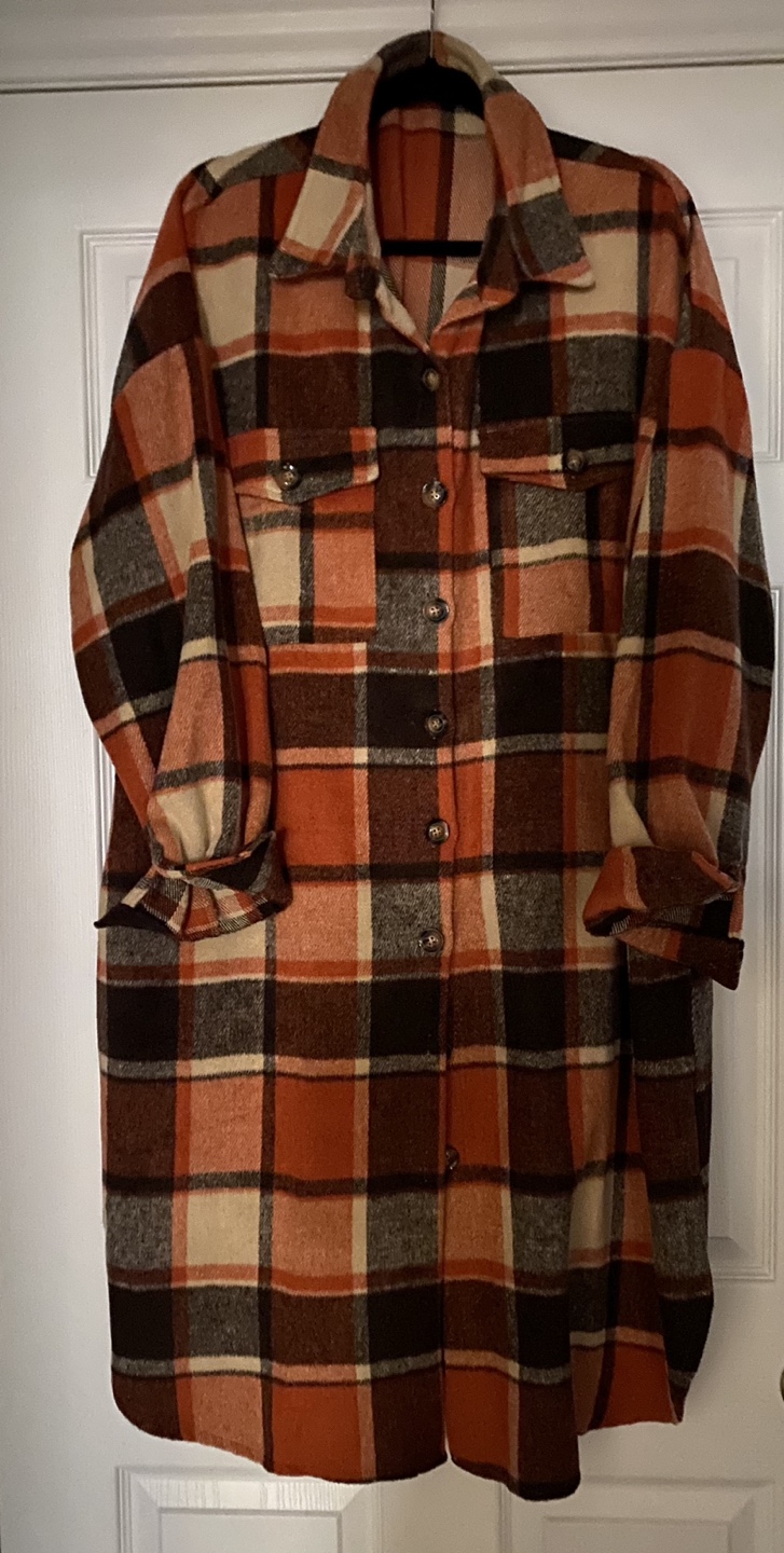 Long Sleeve Plaid Shirt Jacket