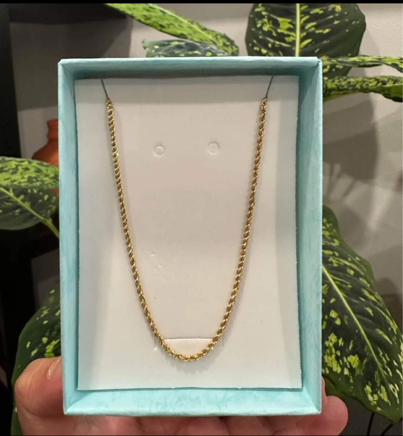 18K Gold Rope Chain Necklace thumbnail