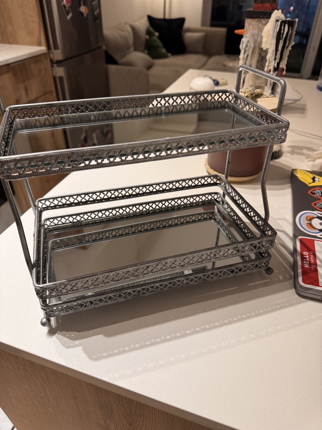 Two-Tiered Mirrored Tray - photo 2