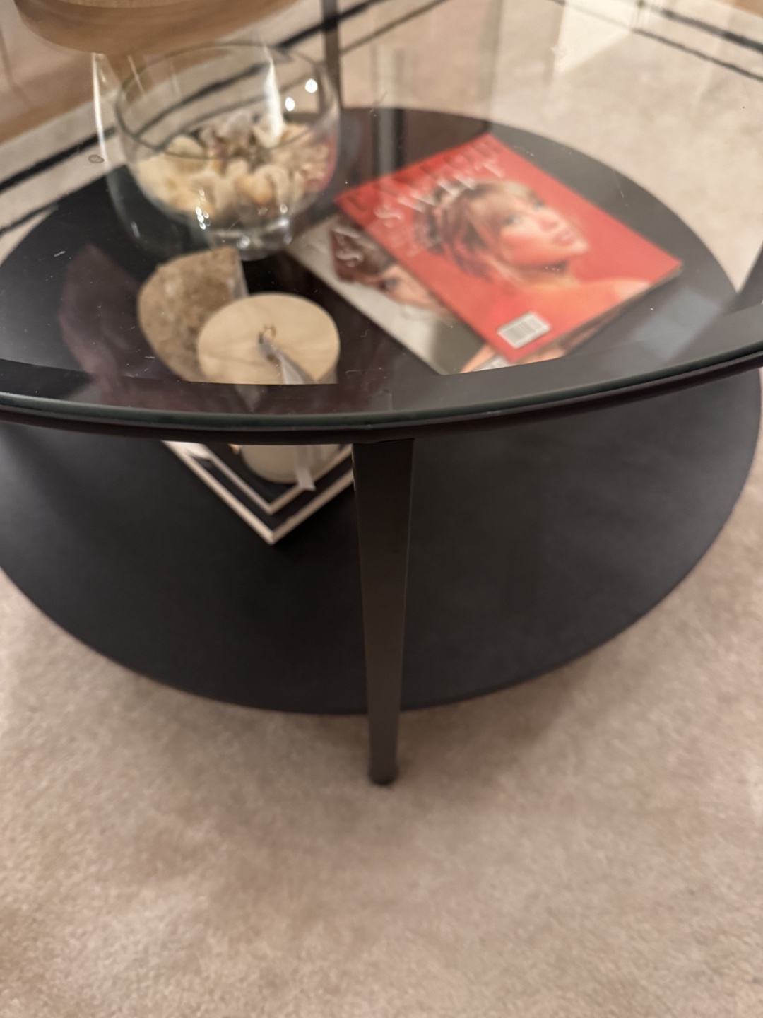 Black Round Coffee Table - photo 2