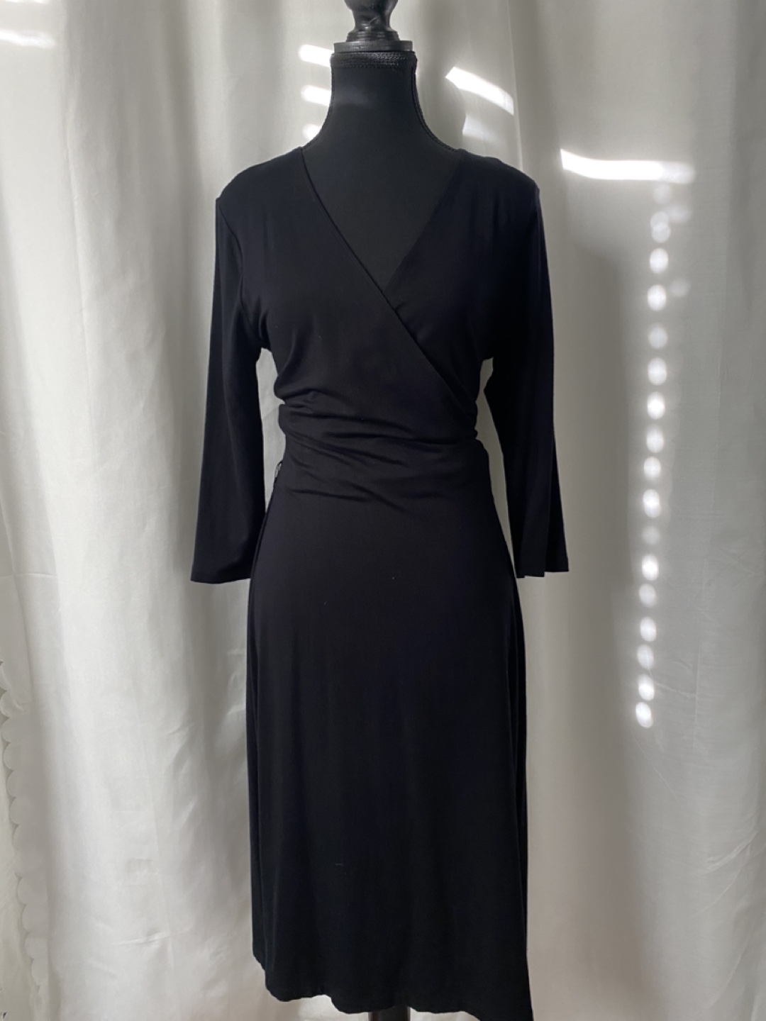 Jones & Co. Black Wrap Dress
