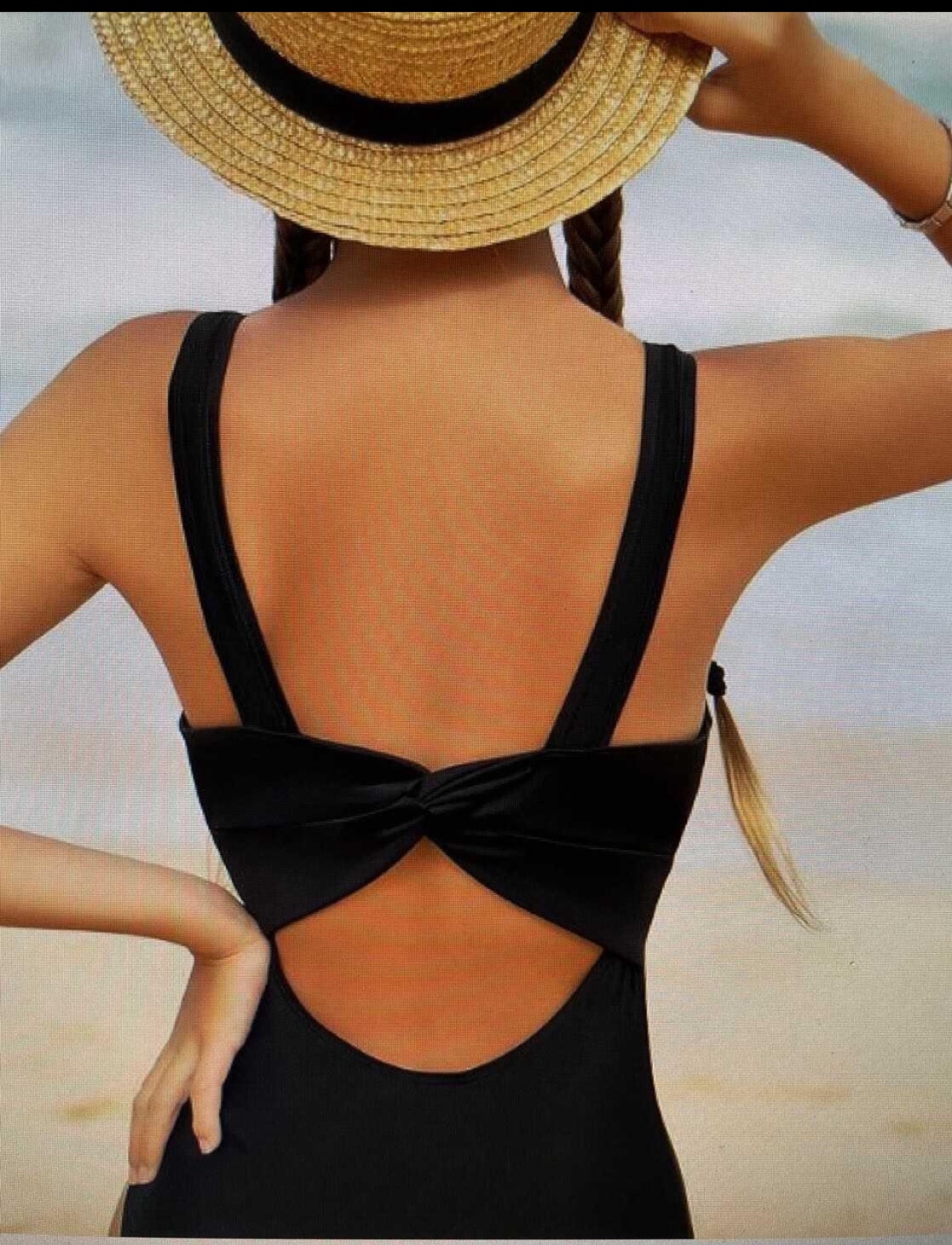 Youth New Black One Piece Swimsuit with Cut Out Back size 8/9 - photo 2