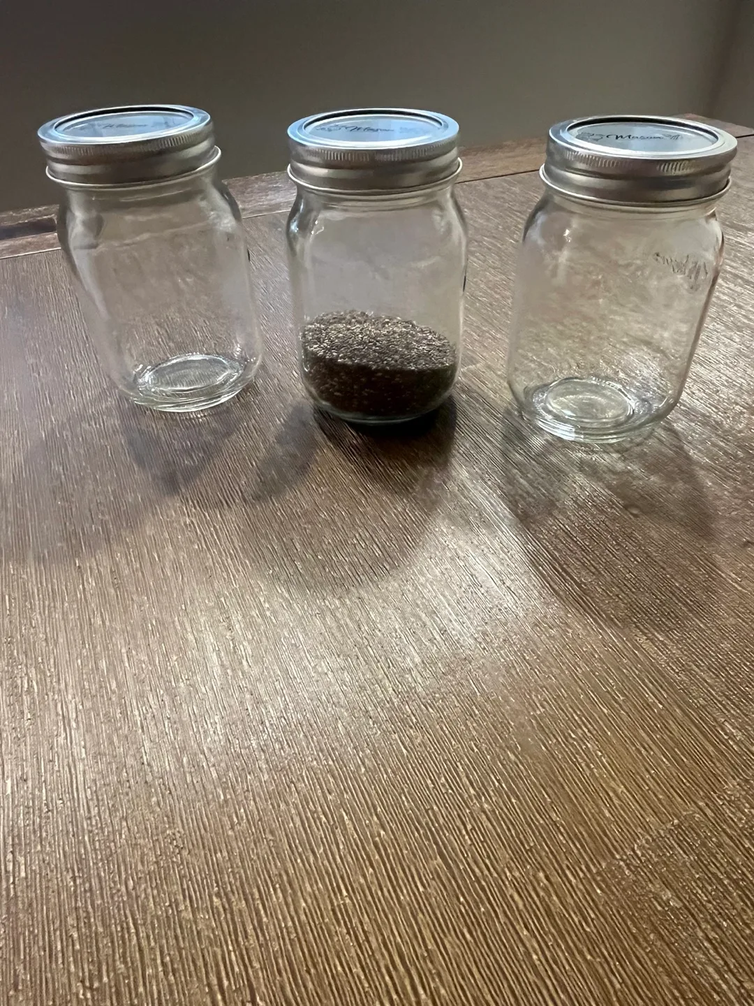 3 Glass Jars with Silver Lids thumbnail