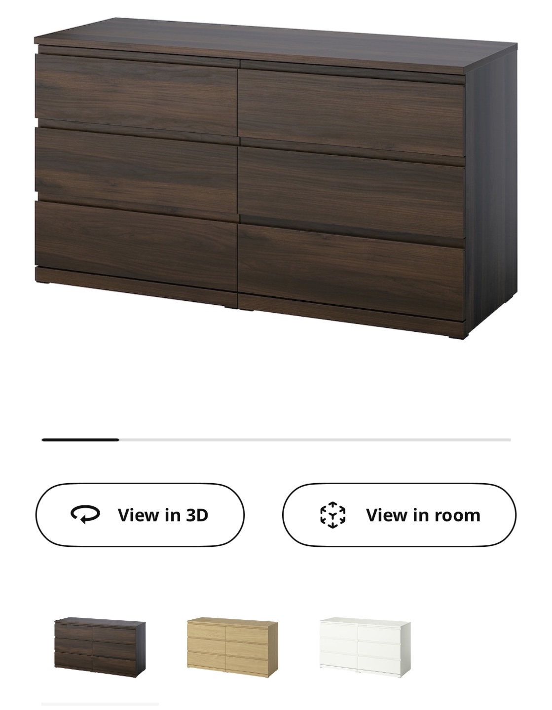 Pickup by Nov 14! IKEA MALM 6-Drawer Chest Black - photo 3