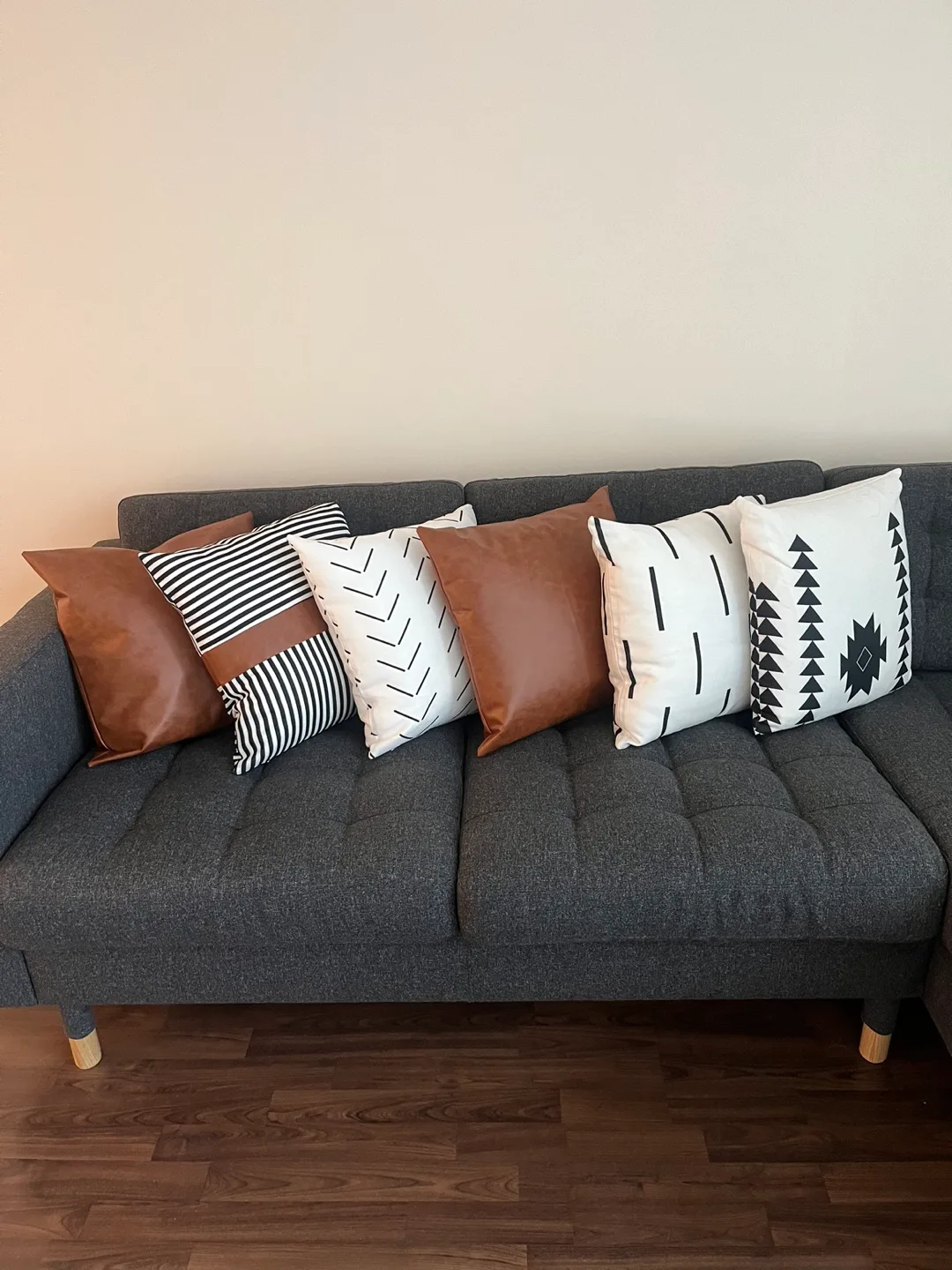 Set of 6 Decorative Pillows Covers with pillows thumbnail