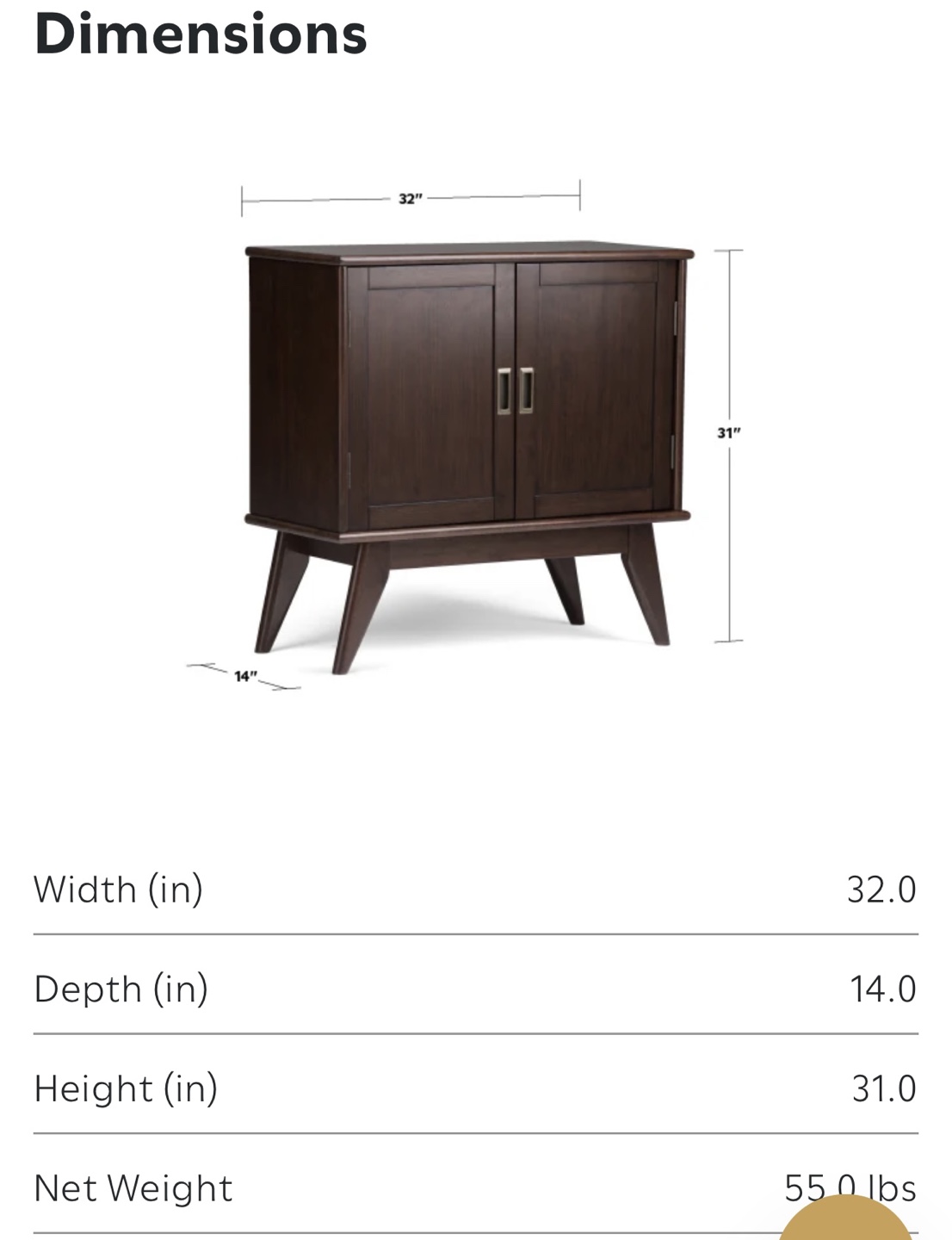 Draper Mid Century Low Storage Cabinet - photo 3