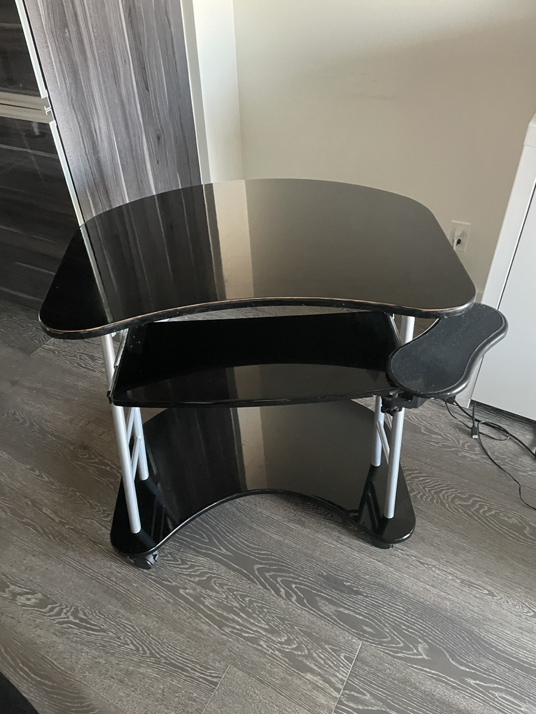 Black Computer Desk with Keyboard Tray