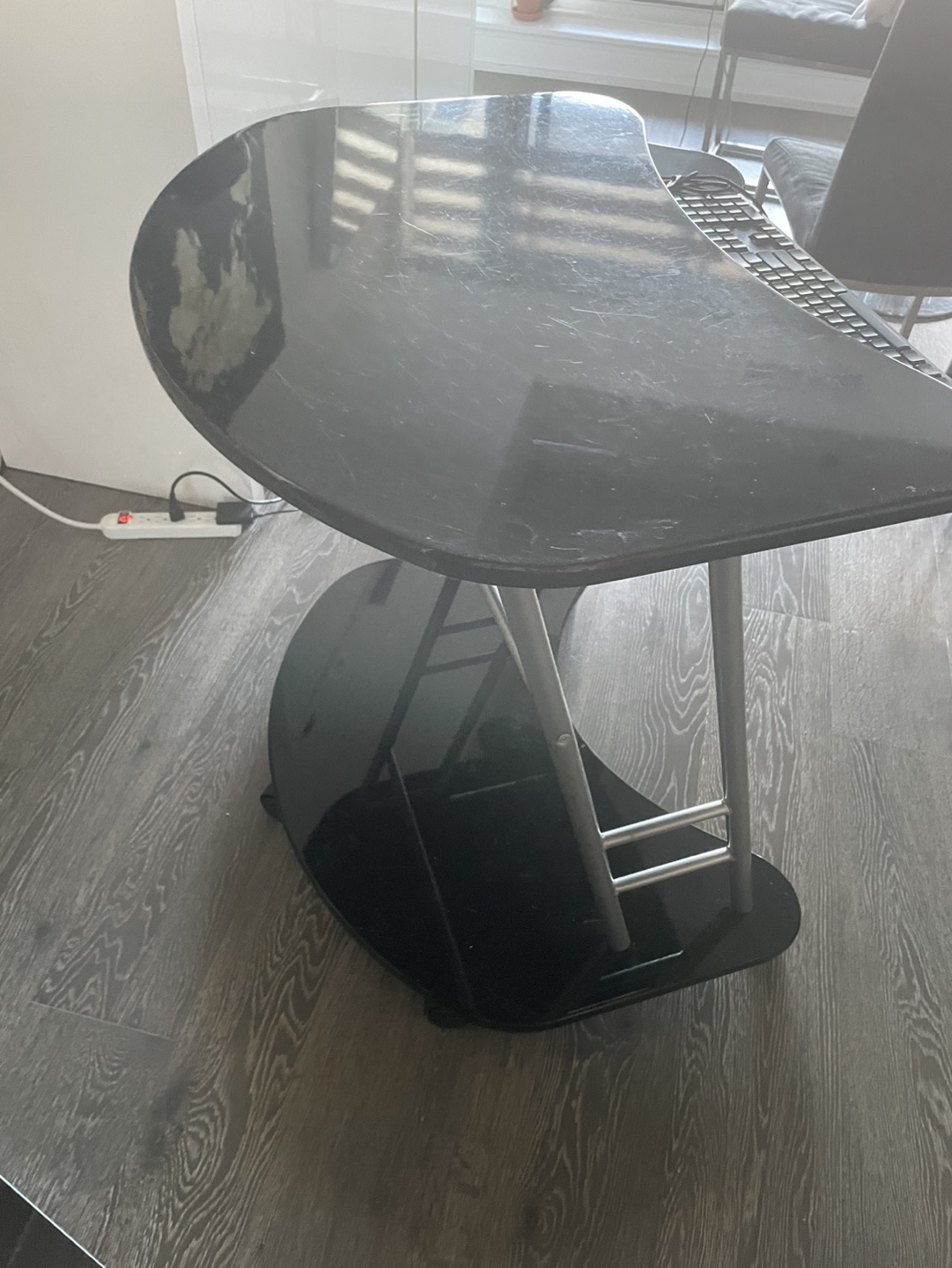Black Computer Desk with Keyboard Tray - photo 4
