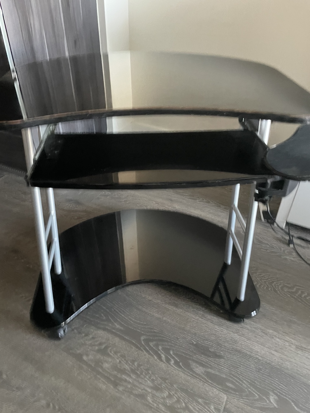 Black Computer Desk with Keyboard Tray - photo 5