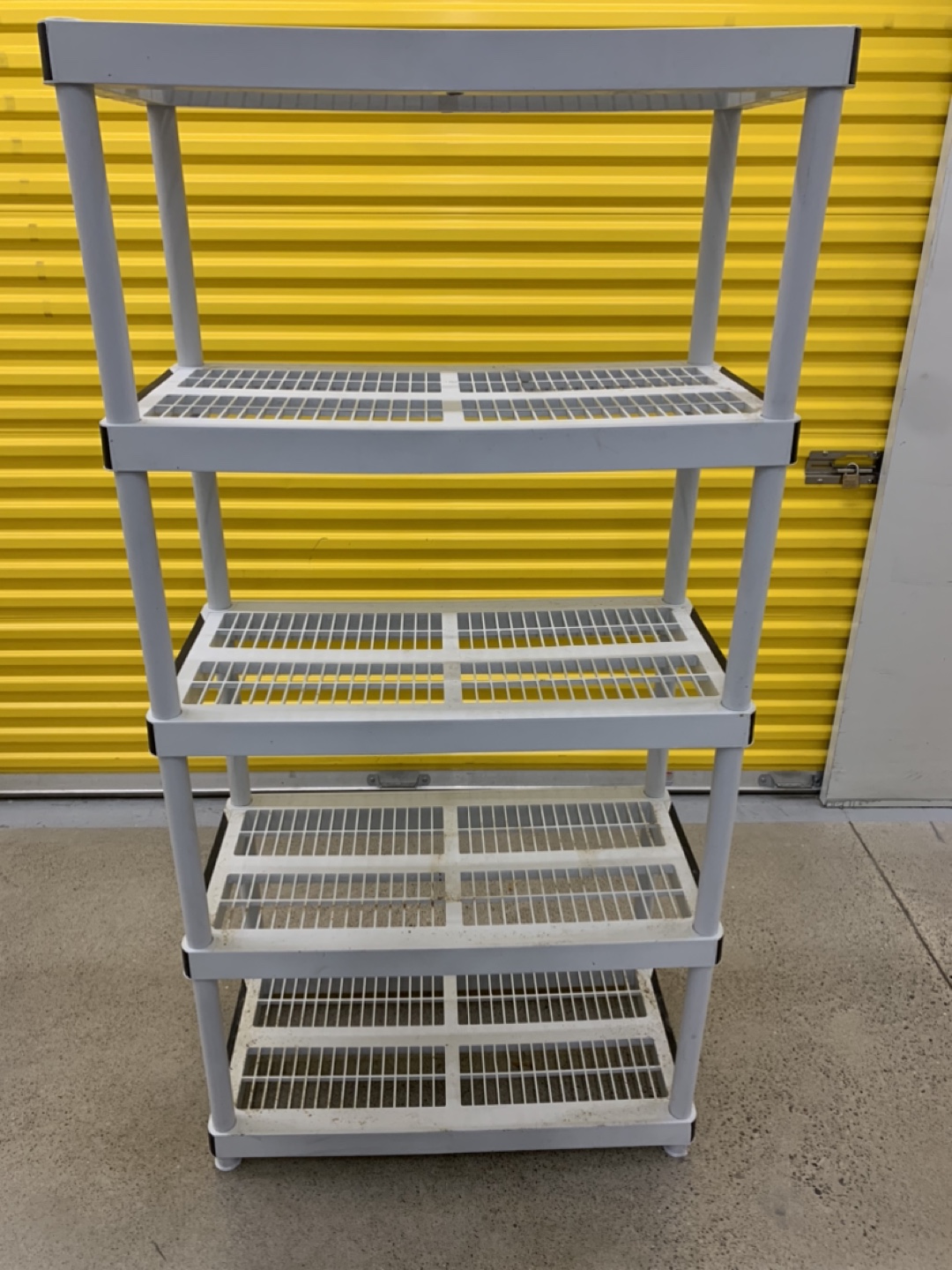 5-Tier White Plastic Shelving Unit