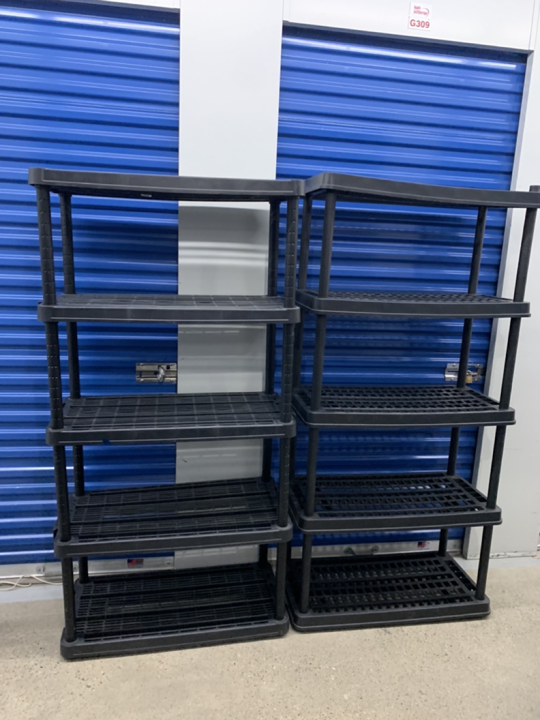 2x 5 Shelf Storage Units