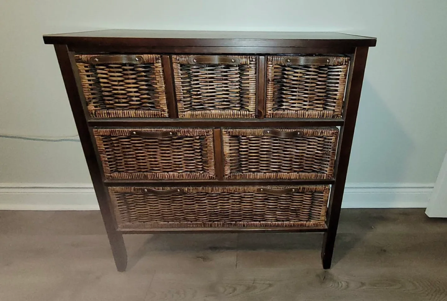 For Living Wood & Wicker 3-Drawer Storage Chest thumbnail