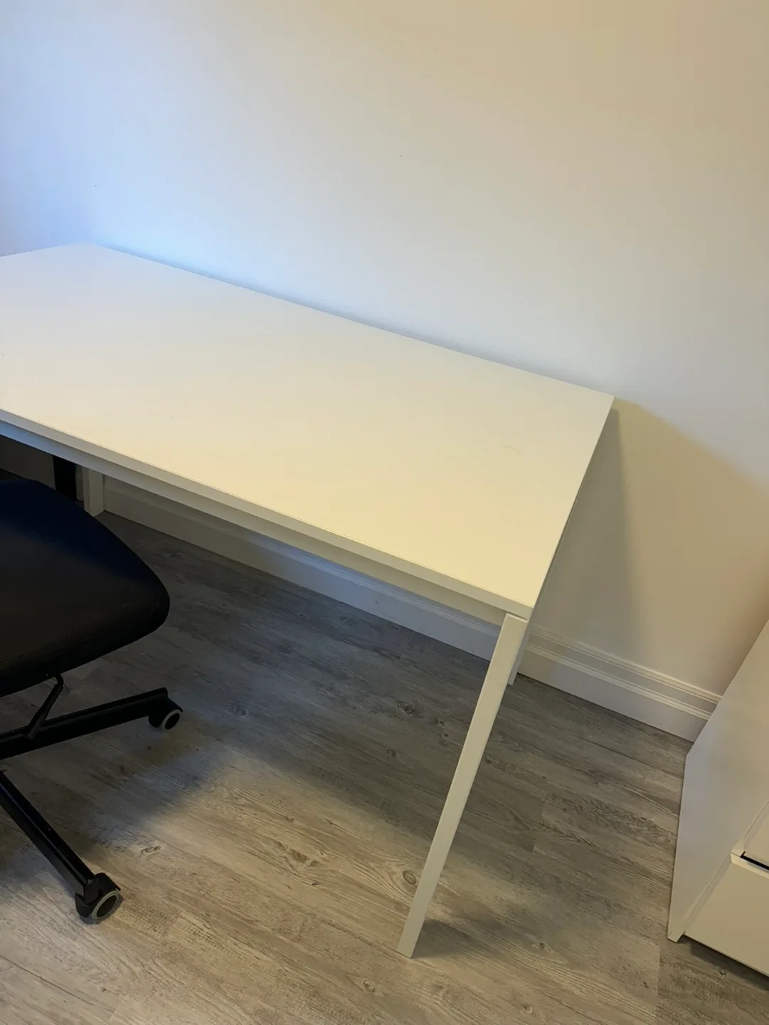 White Desk with Black Office Chair image indicator(4)