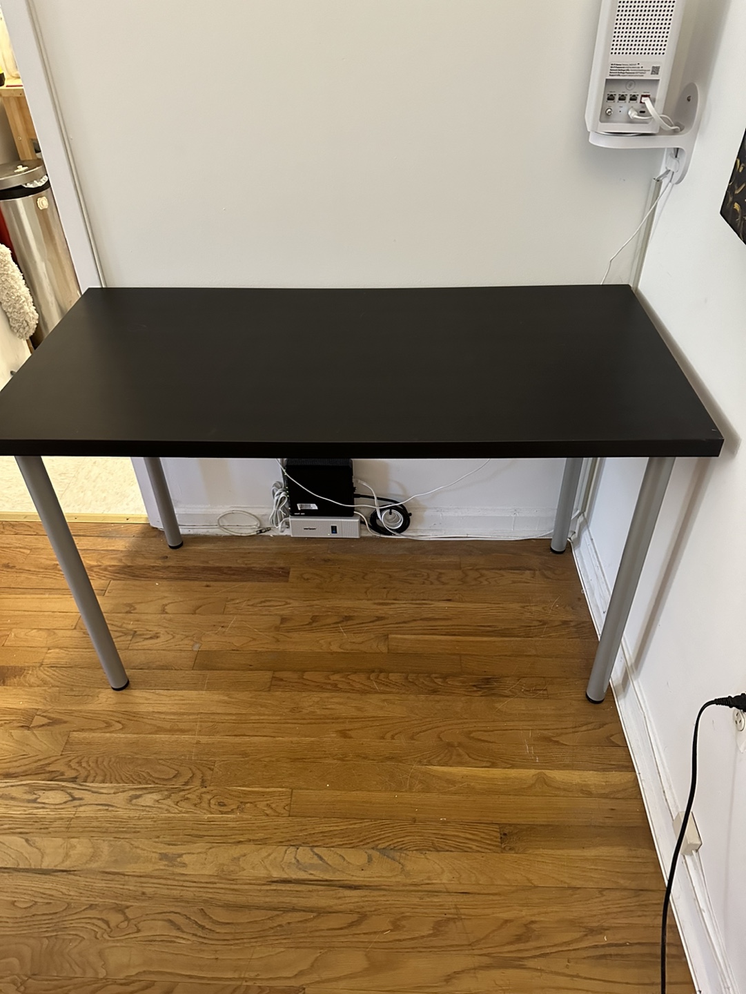 Black Desk with Silver Legs