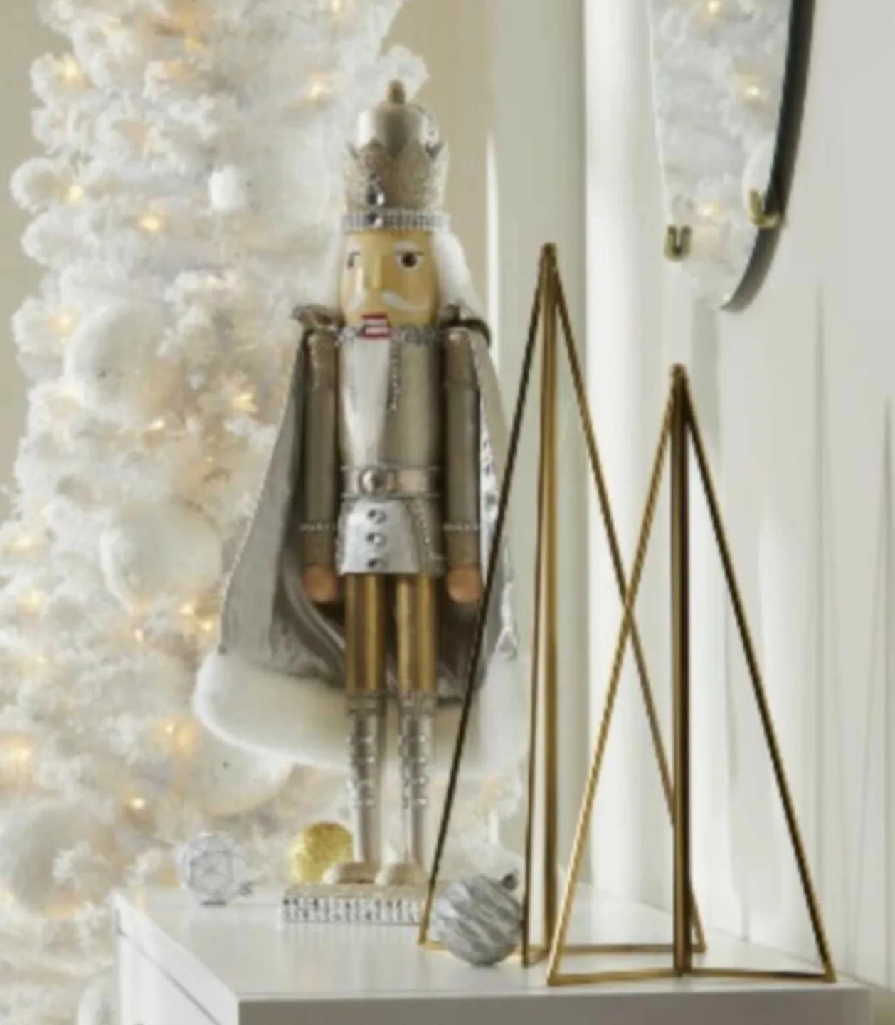 Brand new in box. Set of 2 minimalist gold faceted glass trees image indicator(4)